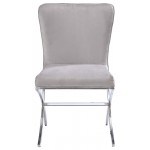 ACME Daire Side Chair (Set-2), Velvet & Chrome