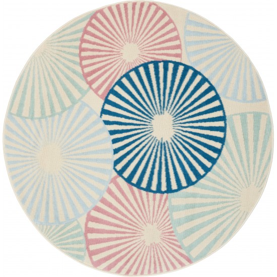 Nourison Grafix GRF20 Area Rug, Ivory/Multicolor, 5'3" x Round