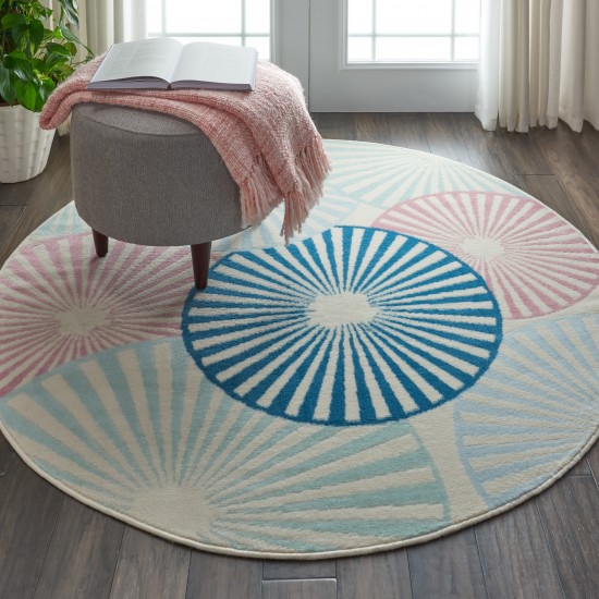 Nourison Grafix GRF20 Area Rug, Ivory/Multicolor, 5'3" x Round