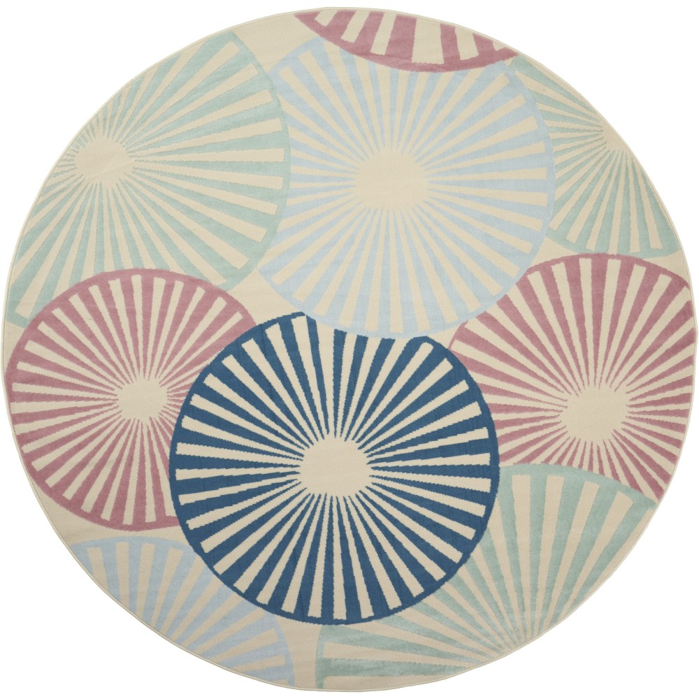 Nourison Grafix GRF20 Area Rug, Ivory/Multicolor, 8' x Round