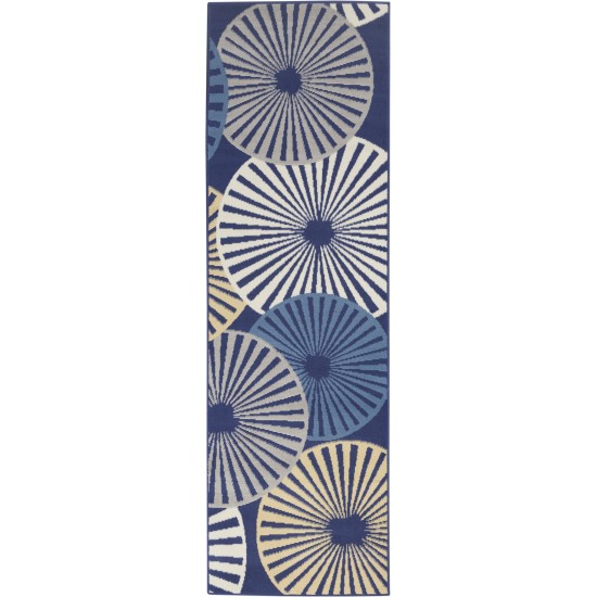 Nourison Grafix GRF20 Runner Rug, Navy, 2'3" x 7'6"