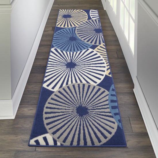 Nourison Grafix GRF20 Runner Rug, Navy, 2'3" x 7'6"