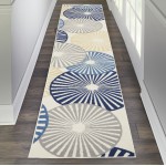 Nourison Grafix GRF20 Runner Rug, White, 2'3" x 10'