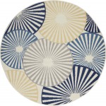 Nourison Grafix GRF20 Area Rug, White, 5'3" x Round