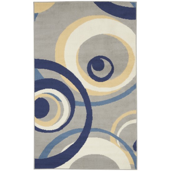 Nourison Grafix GRF21 Area Rug, Grey, 3' x 5'