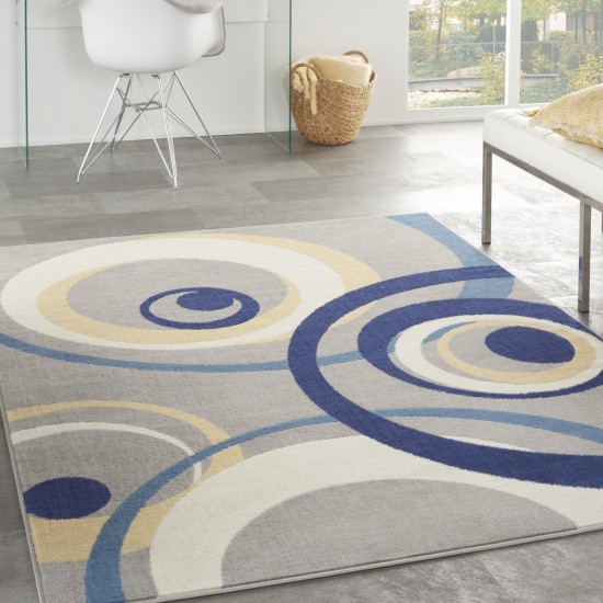 Nourison Grafix GRF21 Area Rug, Grey, 3'9" x 5'9"