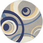 Nourison Grafix GRF21 Area Rug, Grey, 5'3" x Round