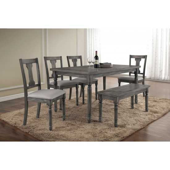 ACME Wallace Dining Table, Weathered Gray