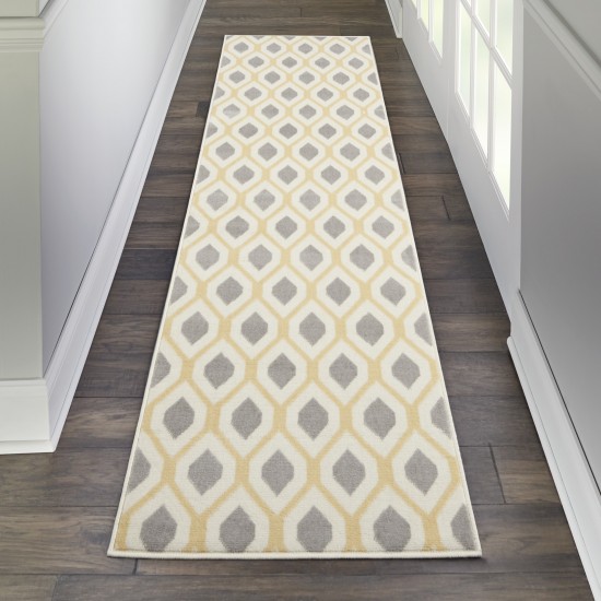 Nourison Grafix GRF22 Runner Rug, White, 2'3" x 7'6"