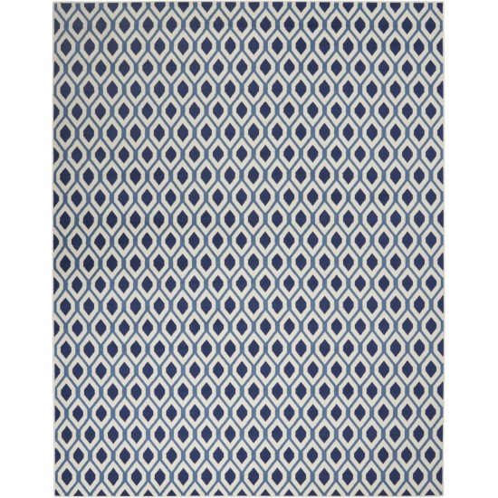 Nourison Grafix GRF22 Area Rug, White/Navy, 7'10" x 9'10"