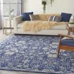 Nourison Grafix GRF24 Area Rug, Navy, 7' x 10'