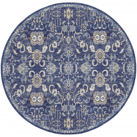 Nourison Grafix GRF24 Area Rug, Navy, 8' x Round