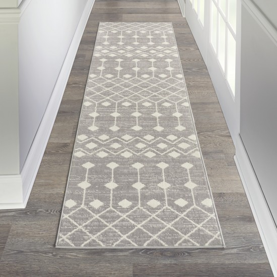 Nourison Grafix GRF37 Runner Rug, Grey, 2'3" x 12'