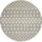 Nourison Grafix GRF37 Area Rug, Grey, 5'3" x Round