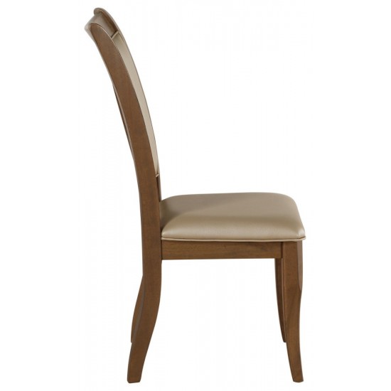 ACME Harald Side Chair (Set-2), Beige PU & Gray Oak