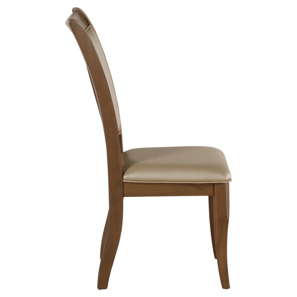 ACME Harald Side Chair (Set-2), Beige PU & Gray Oak