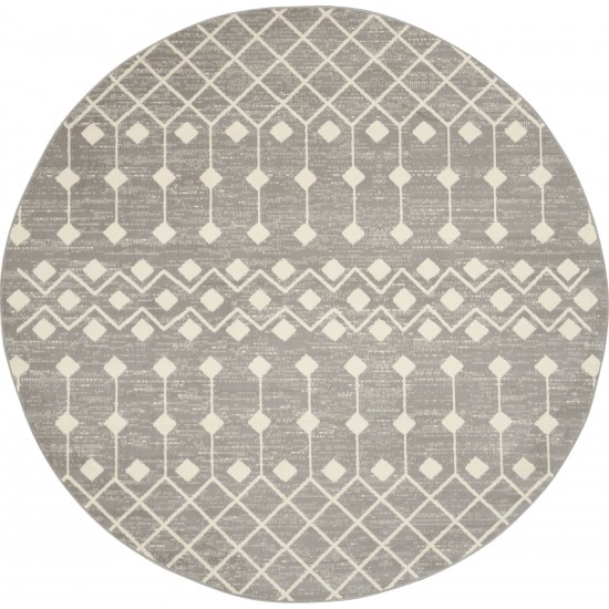 Nourison Grafix GRF37 Area Rug, Grey, 8' x Round