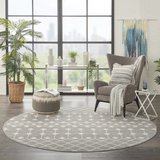 Nourison Grafix GRF37 Area Rug, Grey, 8' x Round