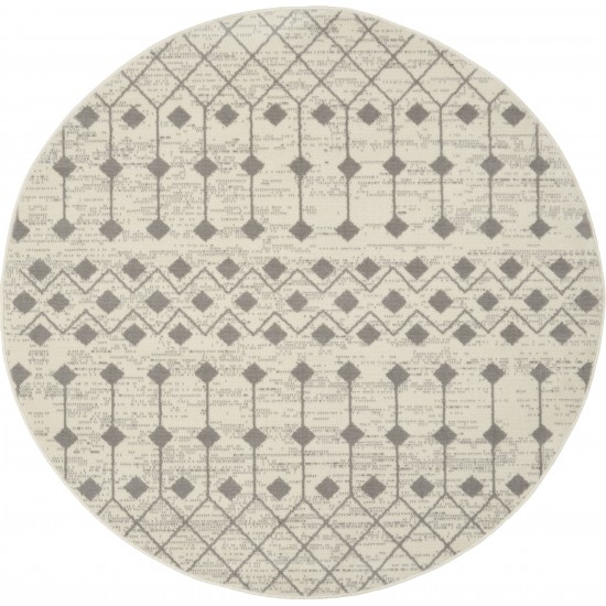 Nourison Grafix GRF37 Area Rug, Ivory/Grey, 5'3" x Round