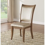 ACME Harald Side Chair (Set-2), Beige PU & Gray Oak