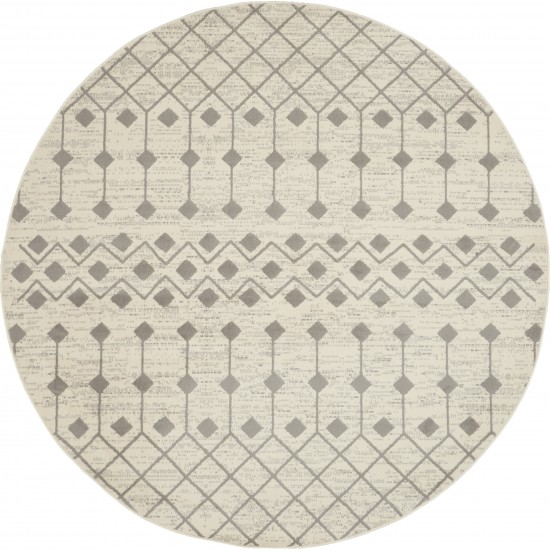 Nourison Grafix GRF37 Area Rug, Ivory/Grey, 8' x Round