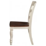 ACME Britta Side Chair (Set-2), Walnut & White Washed