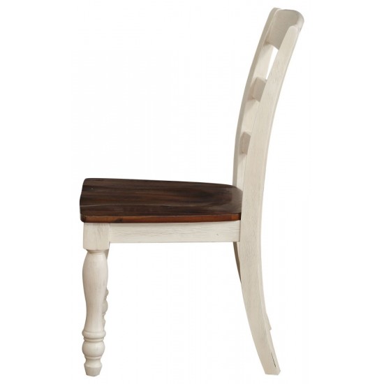 ACME Britta Side Chair (Set-2), Walnut & White Washed