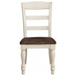 ACME Britta Side Chair (Set-2), Walnut & White Washed