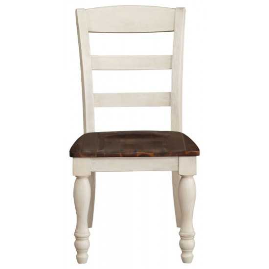 ACME Britta Side Chair (Set-2), Walnut & White Washed