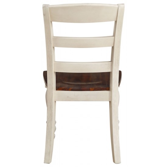 ACME Britta Side Chair (Set-2), Walnut & White Washed