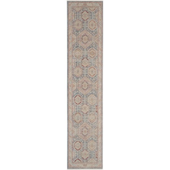 Nourison Homestead HMS01 Runner Rug, Light Blue/Multicolor, 2'7" x 10'