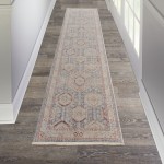 Nourison Homestead HMS01 Runner Rug, Light Blue/Multicolor, 2'7" x 10'