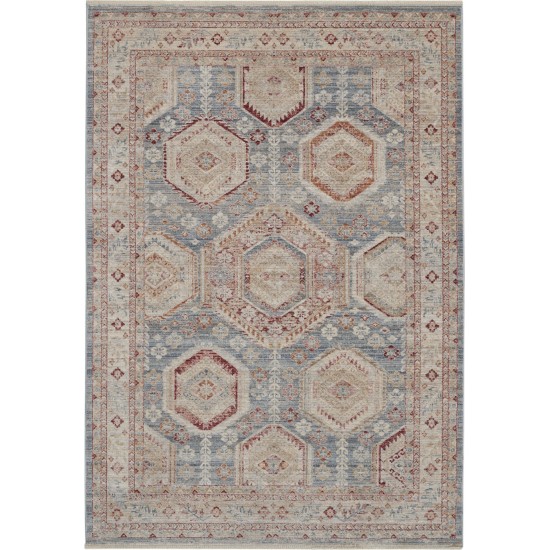 Nourison Homestead HMS01 Area Rug, Light Blue/Multicolor, 5'3" x 7'8"