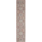 Nourison Homestead HMS02 Runner Rug, Blue/Brick, 2'7" x 12'