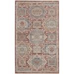 Nourison Homestead HMS02 Area Rug, Blue/Brick, 3' x 5'