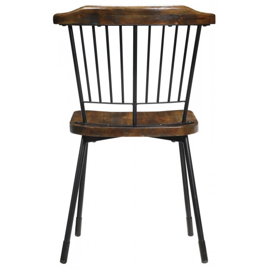 ACME Orien Side Chair (Set-2), Black & Brown Oak