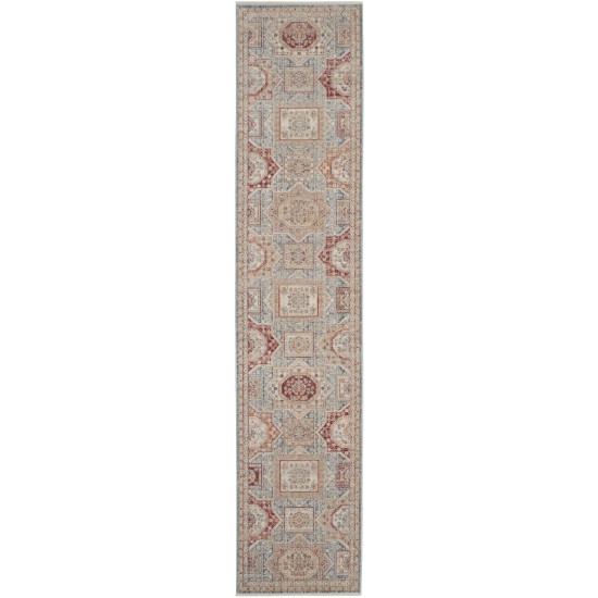 Nourison Homestead HMS02 Runner Rug, Blue/Multicolor, 2'7" x 10'