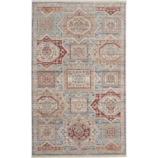 Nourison Homestead HMS02 Area Rug, Blue/Multicolor, 3' x 5'