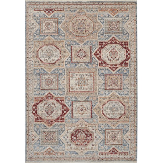 Nourison Homestead HMS02 Area Rug, Blue/Multicolor, 5'3" x 7'8"