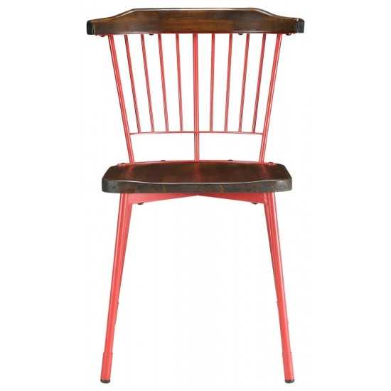 ACME Orien Side Chair (Set-2), Red & Brown Oak