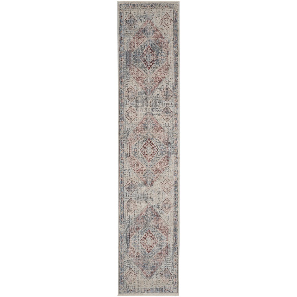 Nourison Homestead HMS03 Runner Rug, Blue/Grey, 2'7" x 10'