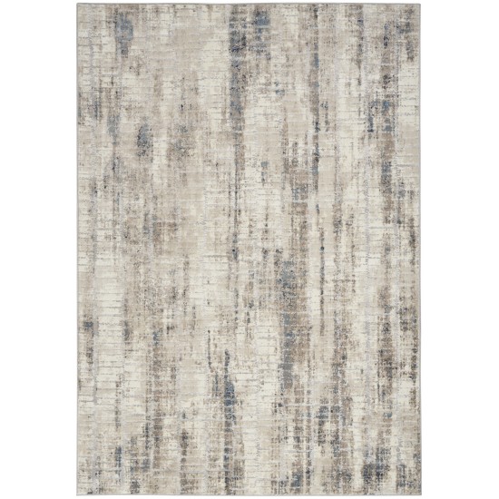 Calvin Klein CK022 Infinity IFN02 Area Rug, Ivory/Grey/Blue, 5'3" x 7'3"