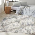 Calvin Klein CK022 Infinity IFN04 Area Rug, Ivory/Grey/Blue, 5'3" x 7'3"