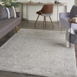 Nourison Infinite IFT01 Area Rug, Light Grey, 5'3" x 7'8"