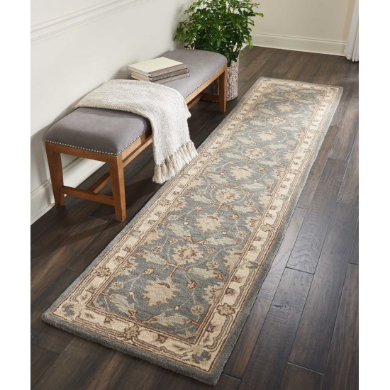 Nourison India House IH75 Runner Rug, Blue, 2'3" x 10'