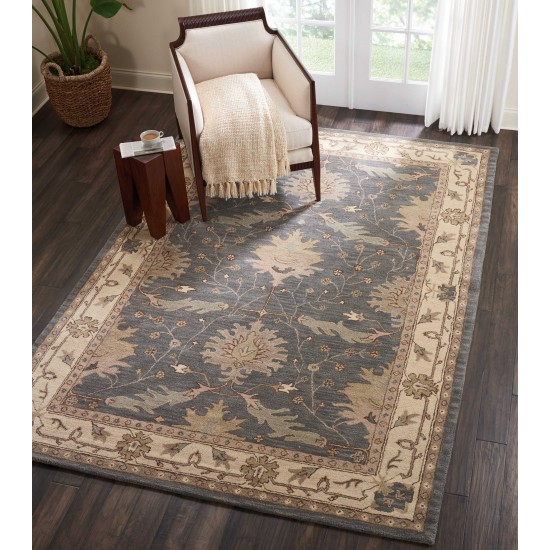 Nourison India House IH75 Area Rug, Blue, 6'6" x 9'6"