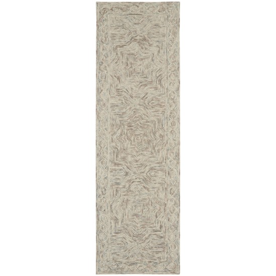 Nourison Interlock ITL03 Runner Rug, Blue/Ivory, 2'3" x 7'6"