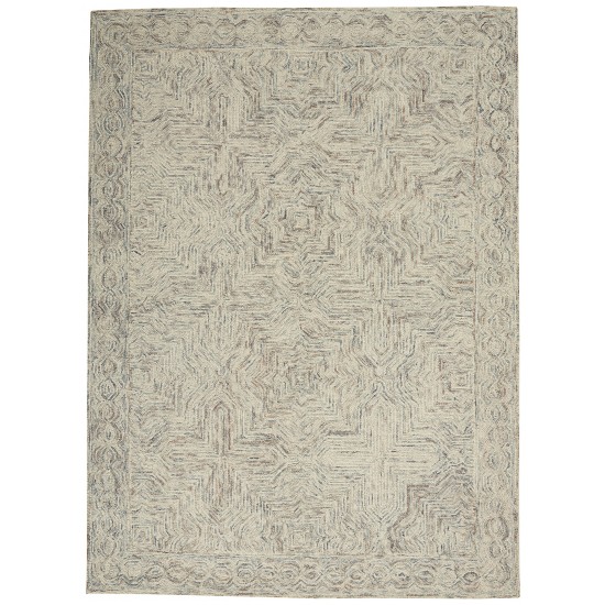 Nourison Interlock ITL03 Area Rug, Blue/Ivory, 3'9" x 5'9"