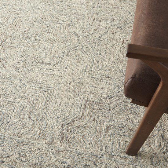 Nourison Interlock ITL03 Area Rug, Blue/Ivory, 3'9" x 5'9"