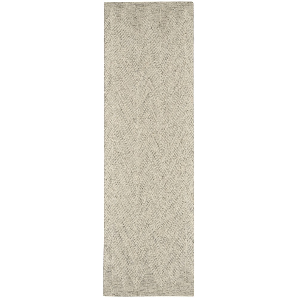 Nourison Interlock ITL04 Runner Rug, Ivory/Grey, 2'3" x 7'6"